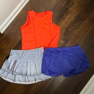 Lucky In Love 3 Piece Matching Tennis Skirt (2) & Top Set